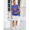 Runcati Mens Sleeveless Tank Tops Workout Gym Muscle Shirts Palm Tree Vintage Hawaiian Summer Beach T Shirts(Blue)