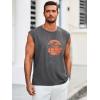 Runcati Mens Sleeveless Tank Tops Workout Gym Muscle Shirts Palm Tree Vintage Hawaiian Summer Beach T Shirts(Dark Gray)