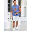 Runcati Mens Sleeveless Tank Tops Workout Gym Muscle Shirts Palm Tree Vintage Hawaiian Summer Beach T Shirts(Light Blue)