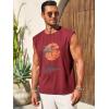 Runcati Mens Sleeveless Tank Tops Workout Gym Muscle Shirts Palm Tree Vintage Hawaiian Summer Beach T Shirts(Red)