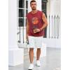 Runcati Mens Sleeveless Tank Tops Workout Gym Muscle Shirts Palm Tree Vintage Hawaiian Summer Beach T Shirts(Red)