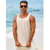 Runcati Mens Sleeveless Tank Tops Workout Muscle Gym Knitted Shirt Athletic Bodybuilding Slim Fit Ribbed T Shirts(Apricot)