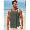 Runcati Mens Sleeveless Tank Tops Workout Muscle Gym Knitted Shirt Athletic Bodybuilding Slim Fit Ribbed T Shirts(Army Green)