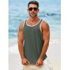 Runcati Mens Sleeveless Tank Tops Workout Muscle Gym Knitted Shirt Athletic Bodybuilding Slim Fit Ribbed T Shirts(Army Green)