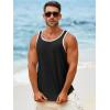 Runcati Mens Sleeveless Tank Tops Workout Muscle Gym Knitted Shirt Athletic Bodybuilding Slim Fit Ribbed T Shirts(Black)