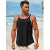 Runcati Mens Sleeveless Tank Tops Workout Muscle Gym Knitted Shirt Athletic Bodybuilding Slim Fit Ribbed T Shirts(Black)