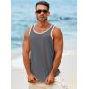 Runcati Mens Sleeveless Tank Tops Workout Muscle Gym Knitted Shirt Athletic Bodybuilding Slim Fit Ribbed T Shirts(Dark Gray)