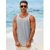 Runcati Mens Sleeveless Tank Tops Workout Muscle Gym Knitted Shirt Athletic Bodybuilding Slim Fit Ribbed T Shirts(Gray)