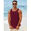 Runcati Mens Sleeveless Tank Tops Workout Muscle Gym Knitted Shirt Athletic Bodybuilding Slim Fit Ribbed T Shirts(Wine Red)