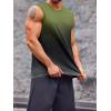 Runcati Mens Sleeveless Tank Tops Workout Muscle Gym T Shirts Crew Neck Gradient Tee Tops(Army Green)