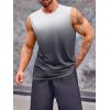 Runcati Mens Sleeveless Tank Tops Workout Muscle Gym T Shirts Crew Neck Gradient Tee Tops(Light Grey)