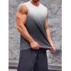Runcati Mens Sleeveless Tank Tops Workout Muscle Gym T Shirts Crew Neck Gradient Tee Tops(Light Grey)