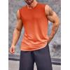 Runcati Mens Sleeveless Tank Tops Workout Muscle Gym T Shirts Crew Neck Gradient Tee Tops(Orange)