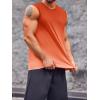 Runcati Mens Sleeveless Tank Tops Workout Muscle Gym T Shirts Crew Neck Gradient Tee Tops(Orange)