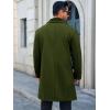 Runcati Mens Trench Coat Double Breasted Notched Collar Fleece Jacket Slim Fit Fall Winter Fuzzy Pea Coats Warm Overcoat(Army Green)