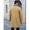 Runcati Mens Trench Coat Double Breasted Notched Collar Fleece Jacket Slim Fit Fall Winter Fuzzy Pea Coats Warm Overcoat(Khaki)