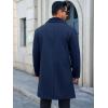 Runcati Mens Trench Coat Double Breasted Notched Collar Fleece Jacket Slim Fit Fall Winter Fuzzy Pea Coats Warm Overcoat(Navy)