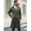 Runcati Mens Trench Coat Double Breasted Notched Lapel Casual Belted Windbreaker Fall Classic Long Jacket Overcoat(Army Green)