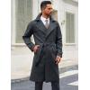 Runcati Mens Trench Coat Double Breasted Notched Lapel Casual Belted Windbreaker Fall Classic Long Jacket Overcoat(Dark Grey)