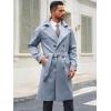 Runcati Mens Trench Coat Double Breasted Notched Lapel Casual Belted Windbreaker Fall Classic Long Jacket Overcoat(Grey)