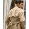 Runcati Mens Trench Coat Double Breasted Notched Lapel Casual Belted Windbreaker Fall Classic Long Jacket Overcoat(Khaki)