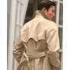 Runcati Mens Trench Coat Double Breasted Notched Lapel Casual Belted Windbreaker Fall Classic Long Jacket Overcoat(Light Khaki)