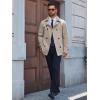 Runcati Mens Trench Coat Double Breasted Notched Lapel Jacket Casual Belted Windbreaker Overcoat(Apricot)