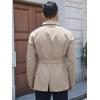 Runcati Mens Trench Coat Double Breasted Notched Lapel Jacket Casual Belted Windbreaker Overcoat(Apricot)