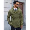Runcati Mens Trench Coat Double Breasted Notched Lapel Jacket Casual Belted Windbreaker Overcoat(Army Green)