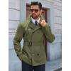 Runcati Mens Trench Coat Double Breasted Notched Lapel Jacket Casual Belted Windbreaker Overcoat(Army Green)