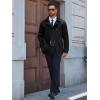 Runcati Mens Trench Coat Double Breasted Notched Lapel Jacket Casual Belted Windbreaker Overcoat(Black)