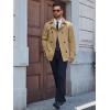Runcati Mens Trench Coat Double Breasted Notched Lapel Jacket Casual Belted Windbreaker Overcoat(Khaki)
