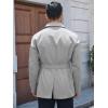 Runcati Mens Trench Coat Double Breasted Notched Lapel Jacket Casual Belted Windbreaker Overcoat(Light Grey)
