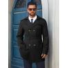 Runcati Men’s Trench Coat Double Breasted Notched Lapel Long Jacket Belted Windbreaker Casual Slim Fit Overcoat(Black)