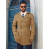 Runcati Men’s Trench Coat Double Breasted Notched Lapel Long Jacket Belted Windbreaker Casual Slim Fit Overcoat(Camel)