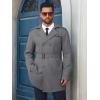 Runcati Men’s Trench Coat Double Breasted Notched Lapel Long Jacket Belted Windbreaker Casual Slim Fit Overcoat(Dark Grey)
