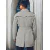 Runcati Men’s Trench Coat Double Breasted Notched Lapel Long Jacket Belted Windbreaker Casual Slim Fit Overcoat(Grey)