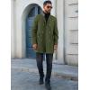 Runcati Mens Trench Coat Double Breasted Stand Collar Pea Coat Casual Fall Winter Warm Mid Long Overcoat(Army Green)