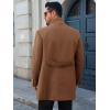 Runcati Mens Trench Coat Double Breasted Stand Collar Pea Coat Casual Fall Winter Warm Mid Long Overcoat(Brown)