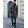 Runcati Mens Trench Coat Double Breasted Stand Collar Pea Coat Casual Fall Winter Warm Mid Long Overcoat(Dark Grey)