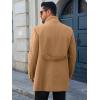 Runcati Mens Trench Coat Double Breasted Stand Collar Pea Coat Casual Fall Winter Warm Mid Long Overcoat(Khaki)