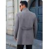 Runcati Mens Trench Coat Double Breasted Stand Collar Pea Coat Casual Fall Winter Warm Mid Long Overcoat(Light Grey)