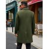 Runcati Mens Trench Coat Notched Lapel Double Breasted Mid Long Pea Coat Casual Fall Winter Classic Overcoat(Army Green)