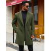 Runcati Mens Trench Coat Notched Lapel Double Breasted Mid Long Pea Coat Casual Fall Winter Classic Overcoat(Army Green)