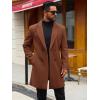 Runcati Mens Trench Coat Notched Lapel Double Breasted Mid Long Pea Coat Casual Fall Winter Classic Overcoat(Brown)