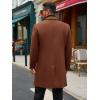 Runcati Mens Trench Coat Notched Lapel Double Breasted Mid Long Pea Coat Casual Fall Winter Classic Overcoat(Brown)
