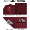 Runcati Mens Trench Coat Notched Lapel Double Breasted Mid Long Pea Coat Casual Fall Winter Classic Overcoat(Burgundy)