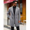 Runcati Mens Trench Coat Notched Lapel Double Breasted Mid Long Pea Coat Casual Fall Winter Classic Overcoat(Grey)