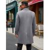 Runcati Mens Trench Coat Notched Lapel Double Breasted Mid Long Pea Coat Casual Fall Winter Classic Overcoat(Grey)