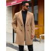 Runcati Mens Trench Coat Notched Lapel Double Breasted Mid Long Pea Coat Casual Fall Winter Classic Overcoat(Khaki)
